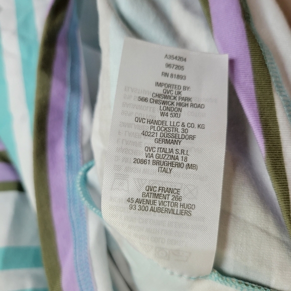 Denim & Company Women's Active Multi Colored Striped Tee Size Small - Picture 4 of 5